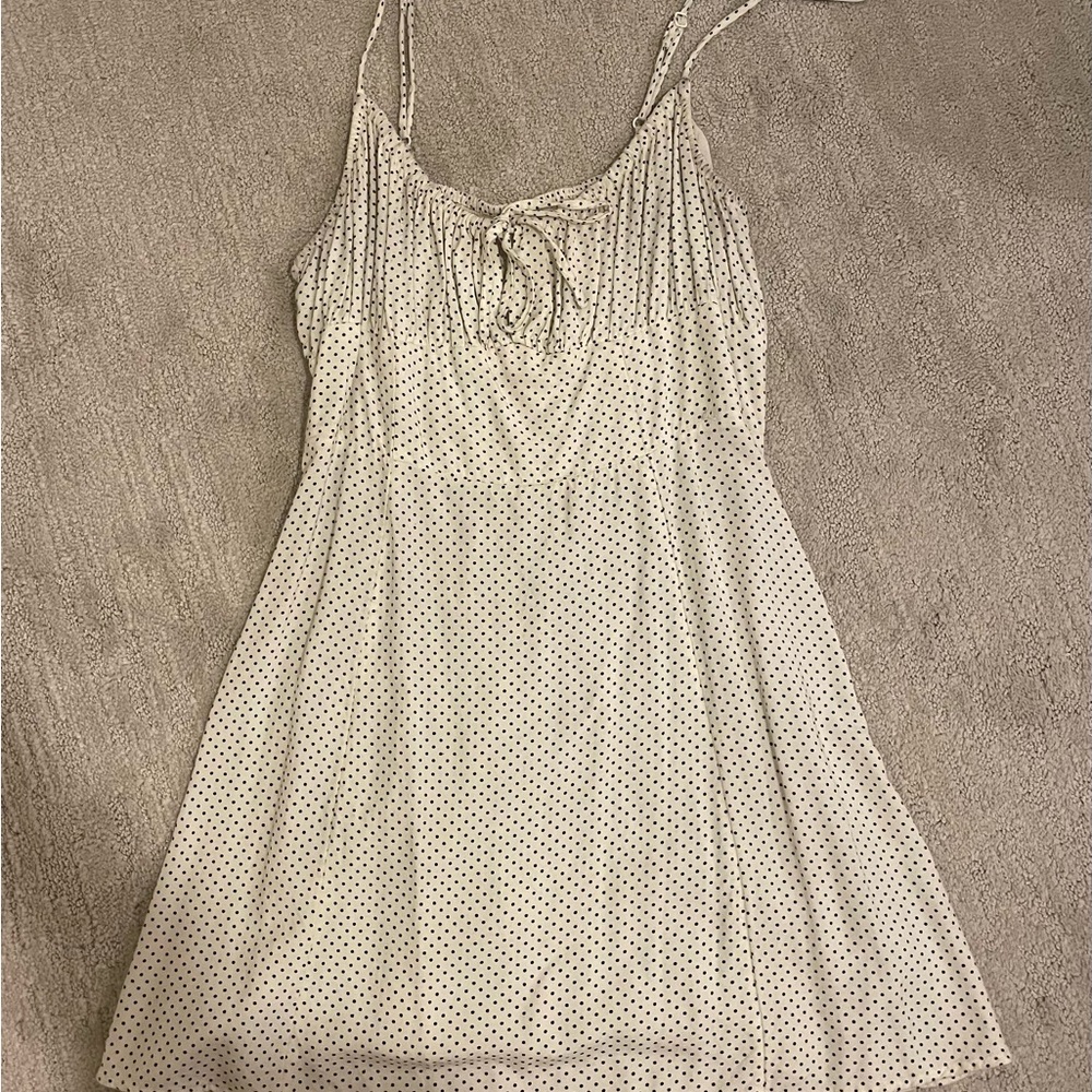 Urban Outfitters Cream and Black Polka Dot Mini Dress